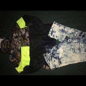 Army fatigue windbreaker bundle